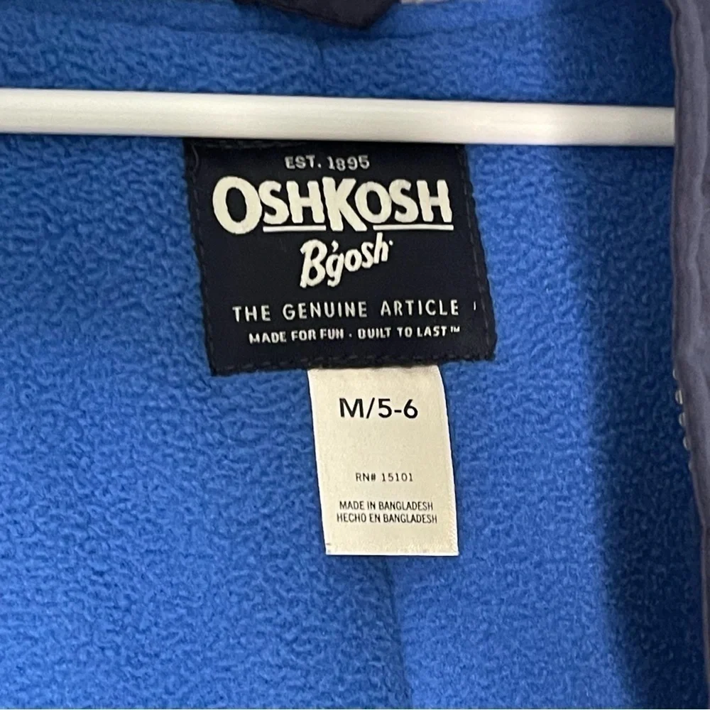 Oshkosh B’gosh quilted insulated snow ski kids full zip hoodie jacket size M